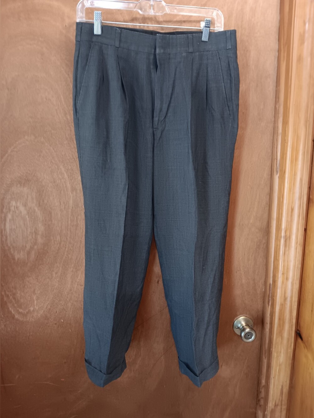 Men's Classic Pleated Dress Pants - Charcoal